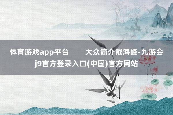体育游戏app平台 大众简介戴海峰-九游会j9官方登录入口(中国)官方网站