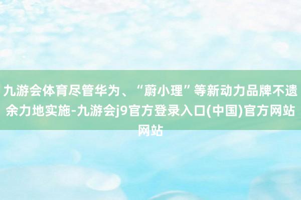 九游会体育尽管华为、“蔚小理”等新动力品牌不遗余力地实施-九游会j9官方登录入口(中国)官方网站