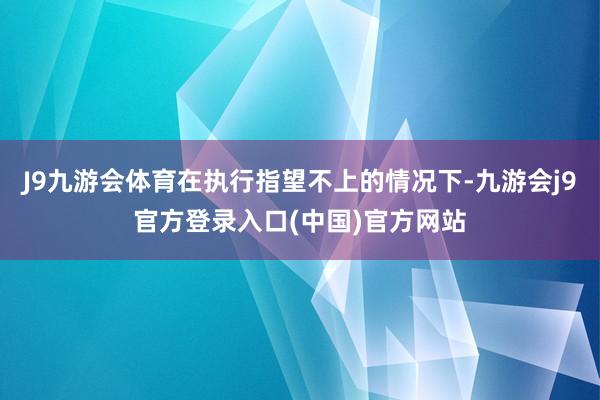 J9九游会体育在执行指望不上的情况下-九游会j9官方登录入口(中国)官方网站
