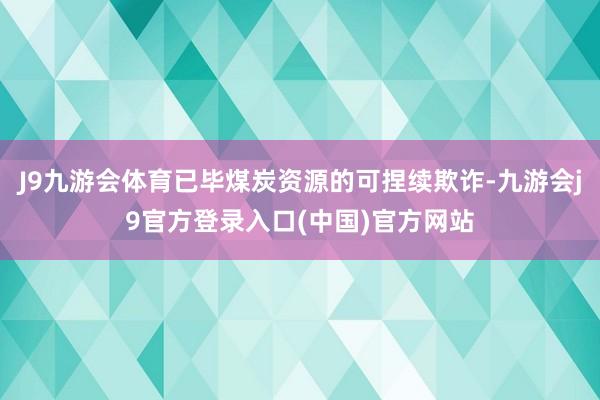 J9九游会体育已毕煤炭资源的可捏续欺诈-九游会j9官方登录入口(中国)官方网站