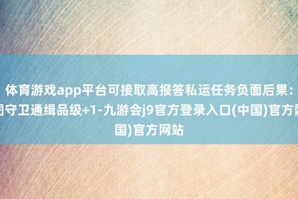 体育游戏app平台可接取高报答私运任务负面后果：全图守卫通缉品级+1-九游会j9官方登录入口(中国)官方网站