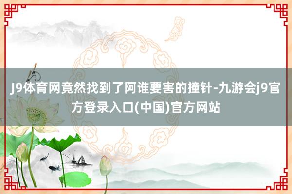 J9体育网竟然找到了阿谁要害的撞针-九游会j9官方登录入口(中国)官方网站