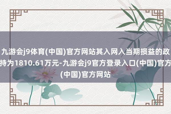九游会j9体育(中国)官方网站其入网入当期损益的政府扶持为1810.61万元-九游会j9官方登录入口(中国)官方网站