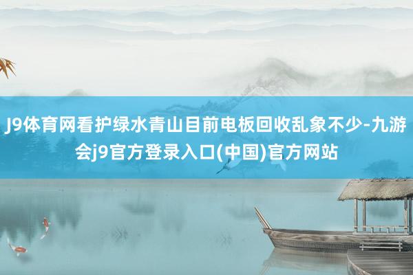 J9体育网看护绿水青山目前电板回收乱象不少-九游会j9官方登录入口(中国)官方网站