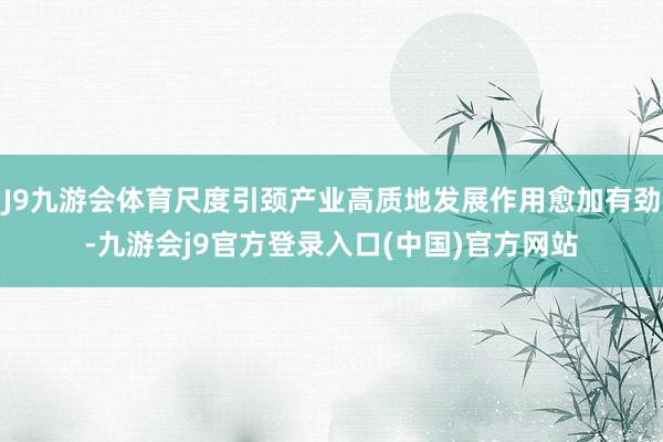J9九游会体育尺度引颈产业高质地发展作用愈加有劲-九游会j9官方登录入口(中国)官方网站