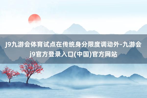 J9九游会体育　　试点在传统身分限度调动外-九游会j9官方登录入口(中国)官方网站