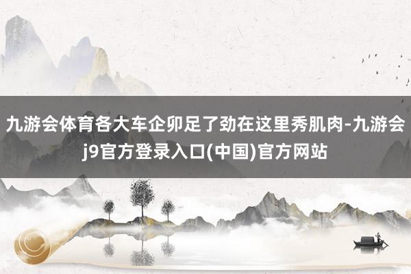 九游会体育各大车企卯足了劲在这里秀肌肉-九游会j9官方登录入口(中国)官方网站