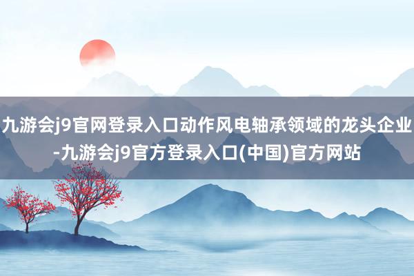 九游会j9官网登录入口动作风电轴承领域的龙头企业-九游会j9官方登录入口(中国)官方网站